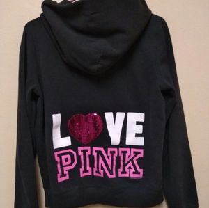 PINK Large Zip Hoodie No Drawstring